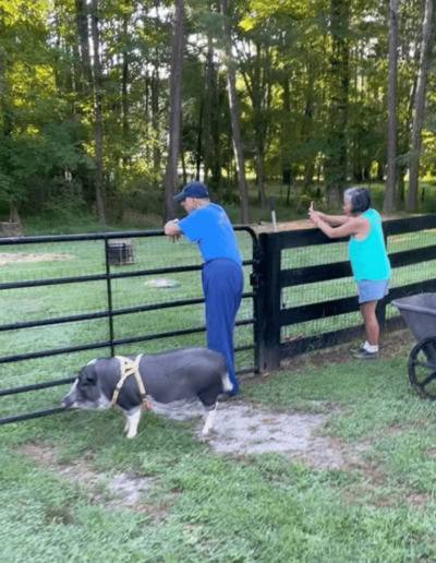 Andrew Teresita and Humphrey the Pig - Joyous Acres